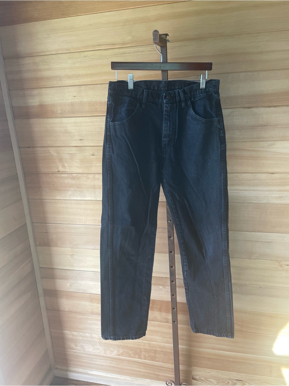 Vintage Rustler Black Straight-Leg Jeans 32x32